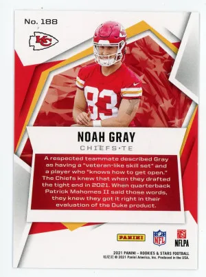 2021 Rookies and Stars #188 Noah Gray True Blue 10/49 back