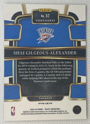 2023-24 Select Shai Gilgeous-Alexander Tiger stripe back