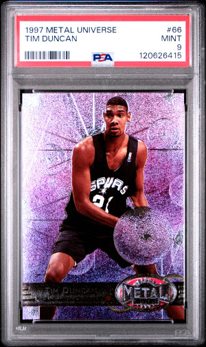 1997 Metal Universe Tim Duncan front