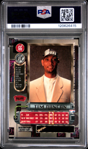 1997 Metal Universe Tim Duncan back