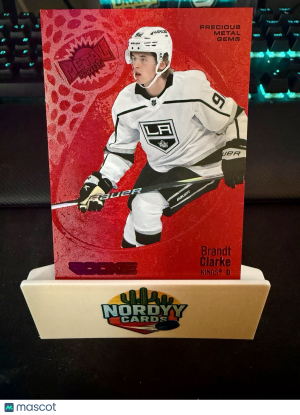2022-23 Skybox Metal Universe Rookies Brandt Clarke #195 Precious Metal Gems Red front