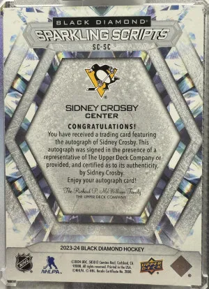 2023-24 Black Diamond Sparkling Scripts Sidney Crosby Auto back