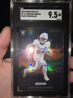 2024 Panini Prizm Draft Picks CB-19 Jonathan Brooks BLACK COLOR BLAST front