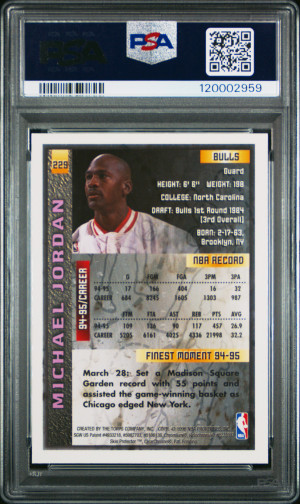 1995 Finest Michael Jordan W/Coating back