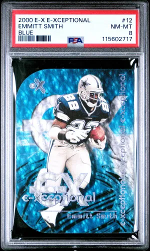 2000 E-X E-Xceptional Emmitt Smith Blue /100 front
