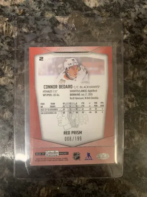 2024 O-PEE-CHEE PLATINUM #2 CONNOR BEDARD RED PRISM back