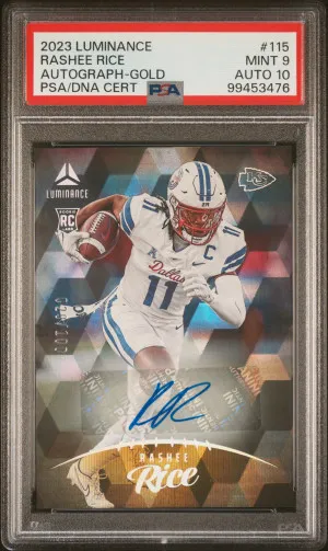 2023 Panini Luminance Rashee Rice Autograph-Gold PSA 9 front