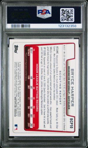 2012 Bowman Prospects Bryce Harper Chrome back