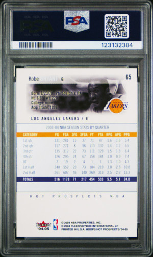 2004 Hoops Hot Prospects Kobe Bryant back