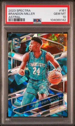 2023 Panini Spectra Brandon Miller Astral PSA 10 front