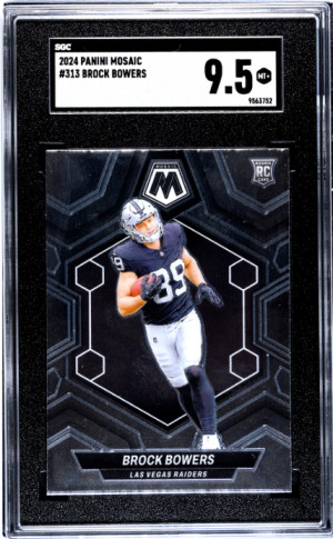 2024 Panini Mosaic Brock Bowers SGC 9.5 front