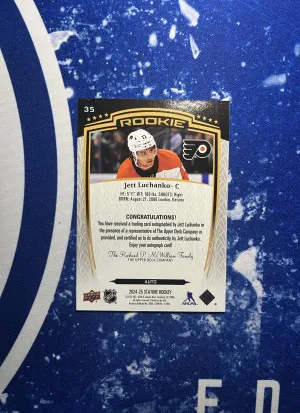 Jett Luchanko Stature Rookie Auto back