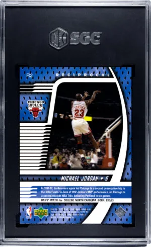 1998-99 Upper Deck Ionix Michael Jordan /750 SGC 8 back