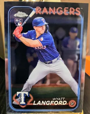 Wyatt Langford - 2024 Topps Chrome Update Series #USC35 (RC) Texas Rangers front