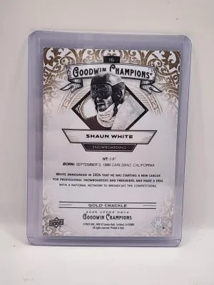 Shaun White 2025 Upper Deck Goodwin Champions Gold Crackle /50 back