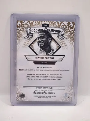 David Ortiz 2025 Upper Deck Goodwin Champions Gold Crackle /50 back