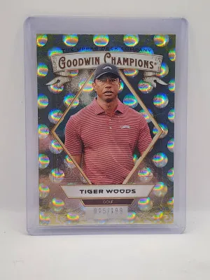 Tiger Woods 2025 Upper Deck Goodwin Champions Yellow Circles / 199 front
