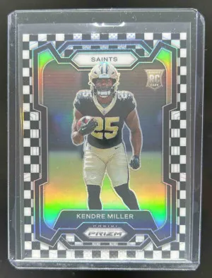 2023 Panini Prizm Kendre Miller Black and White Checker #375 RC Saints front