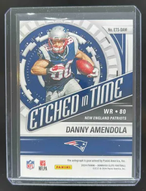 2024 Panini Donruss Elite Danny Amendola Etched in Time Signatures 72/149 #ETS-DAM Auto Patriots back