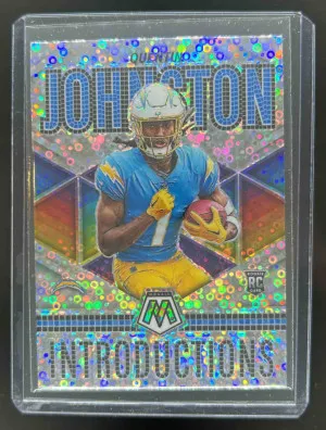 2023 Panini Mosaic Quentin Johnston Introductions No Huddle Silver #I-10 RC Chargers front