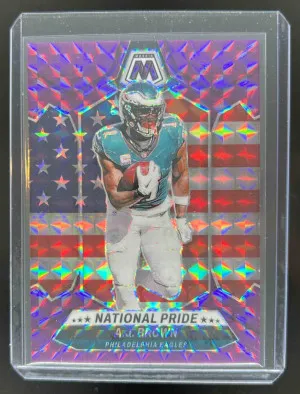 2024 Panini Mosaic A.J. Brown Purple Prizm 10/49 #265 National Pride Eagles front