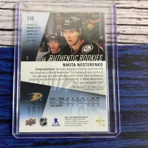 2024 2022-23 Upper Deck SP Game Used Authentic Rookies Nikita Nesterenko #248 back