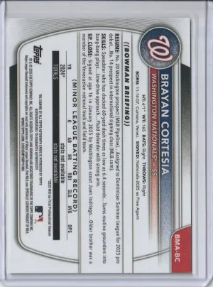 2025 Bowman Chrome Mega Box Steel Metal Mega Refractor Auto Brayan Cortesia 056/100 back
