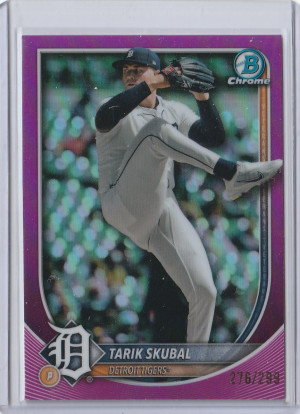 2025 Bowman Chrome Fuchsia Refractor Tarik Skubal 276/299 front