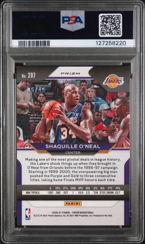 2020 Panini Prizm Orange /49 Shaquille O'Neal #207 PSA 9 MINT back