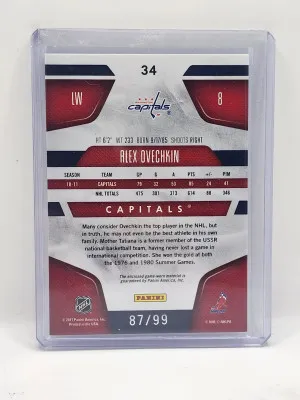 Alex Ovechkin 2011 Panini  Certified Mirror /99 Patch Capitals back