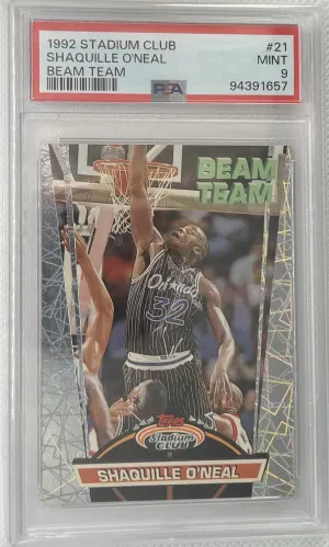 1992 Stadium Club Shaquille O’Neal Beam Team PSA 9 front