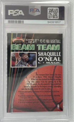 1992 Stadium Club Shaquille O’Neal Beam Team PSA 9 back