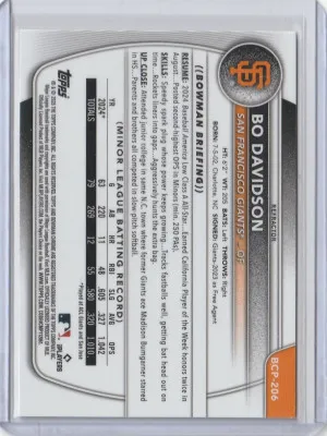 2025 Bowman Chrome Refractor Bo Davidson 375/499 back