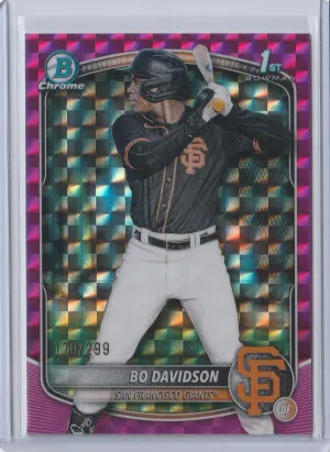 2025 Bowman Chrome Fuchsia Geometric Refractor Bo Davidson 170/299 front