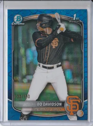 2025 Bowman Chrome Reptillian Blue Refractor Bo Davidson 128/150 front