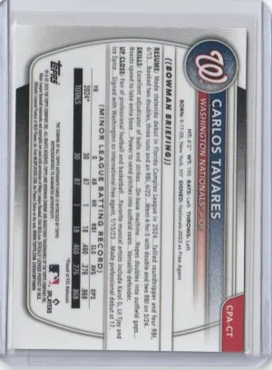 2025 Bowman Chrome Base Auto Carlos Tavares back