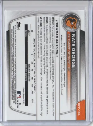 2025 Bowman Chrome Yellow Geometric Refractor Nate George back