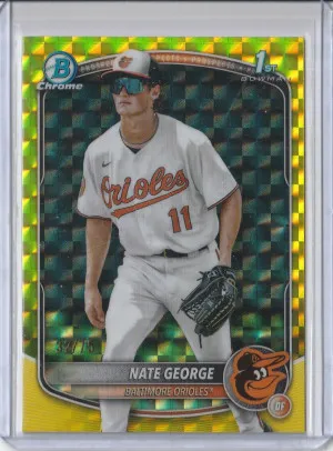 2025 Bowman Chrome Yellow Geometric Refractor Nate George front