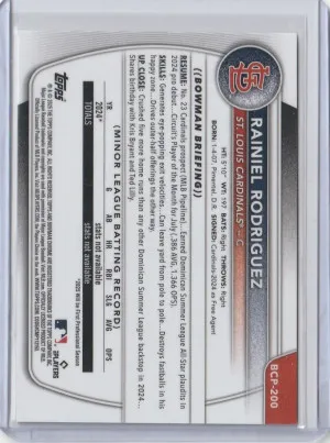 2025 Bowman Chrome International Refractor Variation Rainiel Rodriguez back