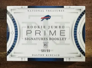 2023 National Treasures Dalton Kincaid Rookie Jumbo Prime Auto Book RJB-DKD /99 front