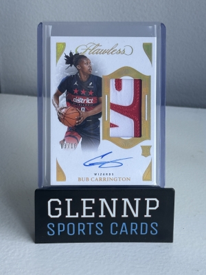 2024-25 Flawless Gold Vertical Rookie Patch Auto 03/10 Bub Carrington front