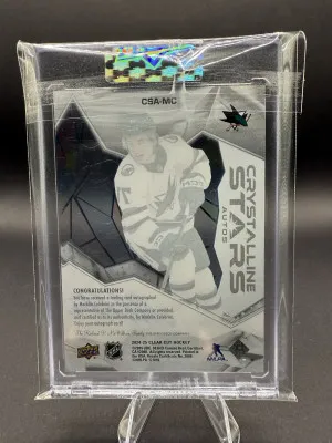 2024-25 Macklin Celebrini Crystalline Stars Clear Cut Rookie back