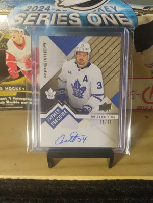 2023 UD Premier Auston Matthews Premier Gold Autograph/10 front