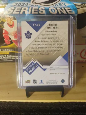 2023 UD Premier Auston Matthews Premier Gold Autograph/10 back