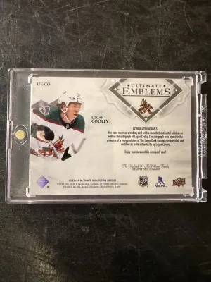 2023-24 Ultimate Hockey Logan Cooley Rookie Ultimate Emblems Auto back