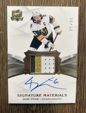 2020-21 UD The Cup Signature Materials 01/25  #SPMS Mark Stone front