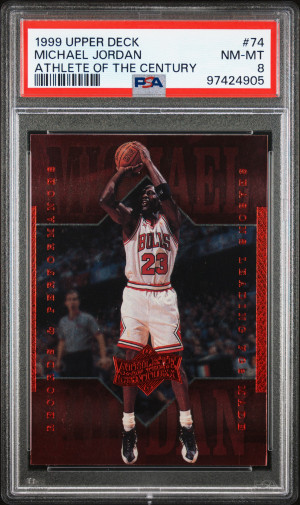 1999 Upper Deck Michael Jordan - Athlete of the Century PSA 8.  🔥🐐🔥Card #74 front