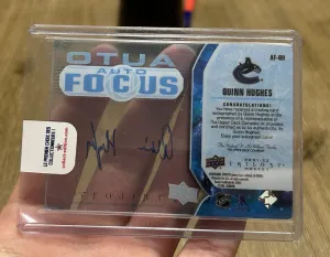 2021-22 Upper Deck Trilogy Auto Focus #AFQH Quinn Hughes back