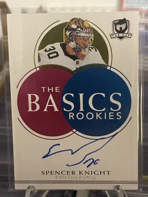 2021-22 THE CUP SPENCER KNIGHT ROOKIE AUTO THE BASICS CHICAGO BLACKHAWKS front