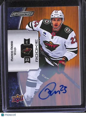 2022-23 Upper Deck Engrained Hockey Marco Rossi #186 Oak Autograph Insert RC front